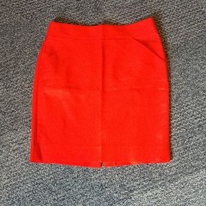 Bright Orange Pencil Skirt, petite
